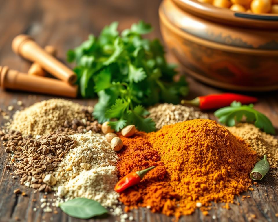 especiarias para Chana Masala