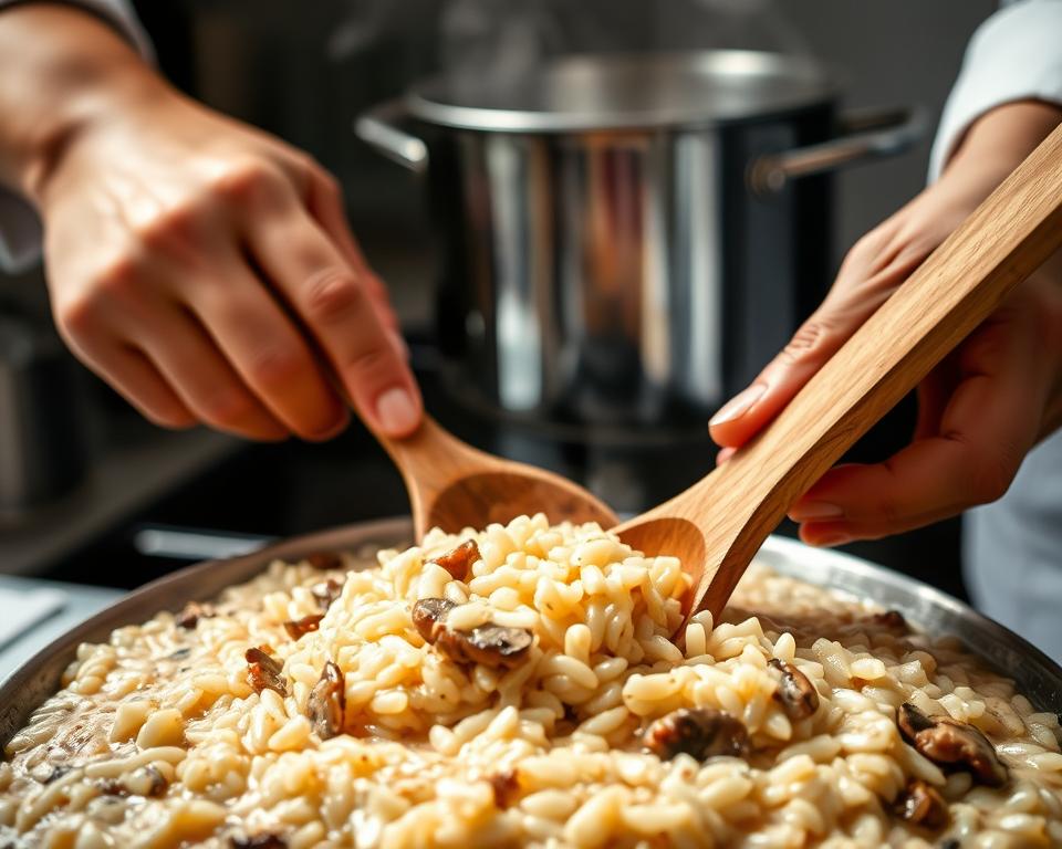 preparo de risoto